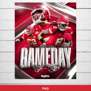 modern, dynamic sports graphic with photographic elements and bold typography Chiefs player SVG for Cricut and Silhouette