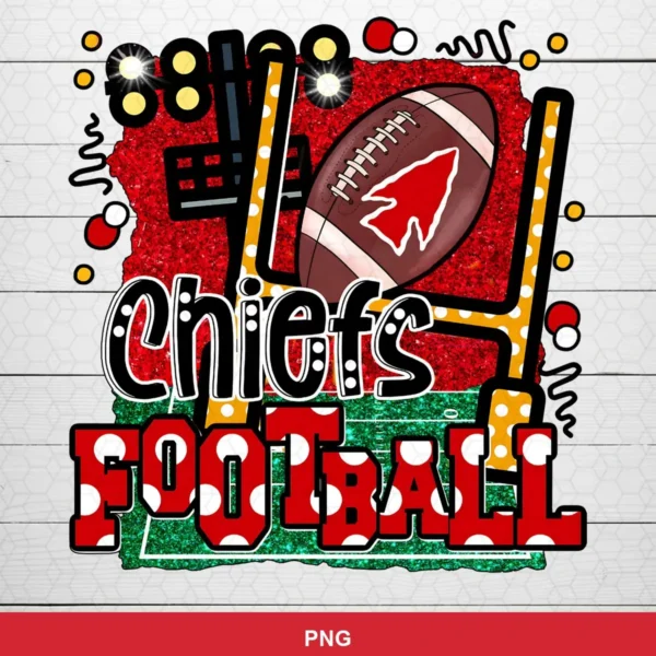 modern cartoon with glitter and bold graphic elements Chiefs logo SVG for Cricut and Silhouette