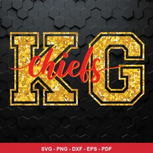 modern glittery text design with a clean, bold look Chiefs logo SVG expressing team pride for Cricut and Silhouette