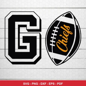 minimalist, modern typography with sports theme Chiefs SVG expressing neutral, supportive for Cricut and Silhouette
