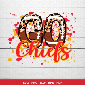 modern cartoon style with sports and animal print elements Chiefs SVG for Cricut and Silhouette