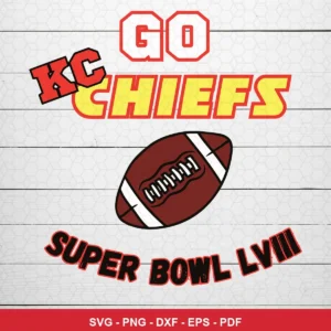 minimalist, modern, clean vector art Chiefs SVG expressing support/cheering featuring football for Cricut and Silhouette
