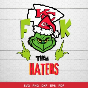cartoon, bold, modern with playful and aggressive elements Chiefs Grinch SVG for Cricut and Silhouette