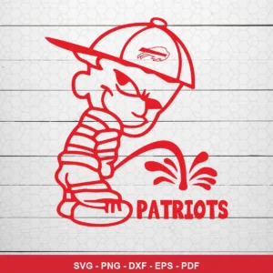 cartoon, line art with a modern minimalist approach Patriots Grinch SVG for Cricut and Silhouette