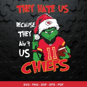cartoon, bold, modern with a playful and aggressive tone Chiefs Grinch SVG for Cricut and Silhouette