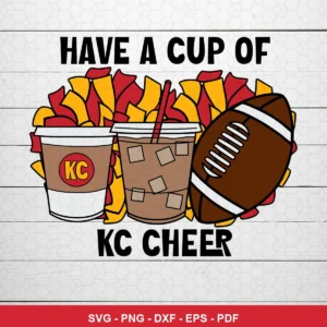 cartoon, modern, clean vector art Chiefs SVG expressing team pride and cheer for Cricut and Silhouette