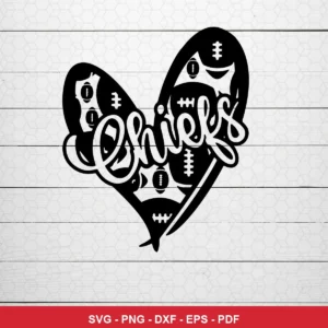 minimalist, modern silhouette with sports theme Chiefs SVG expressing team pride for Cricut and Silhouette