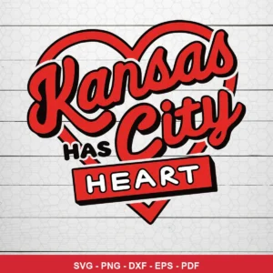 modern, clean typography with a simple heart graphic Chiefs SVG expressing positive, heartfelt for Cricut and Silhouette