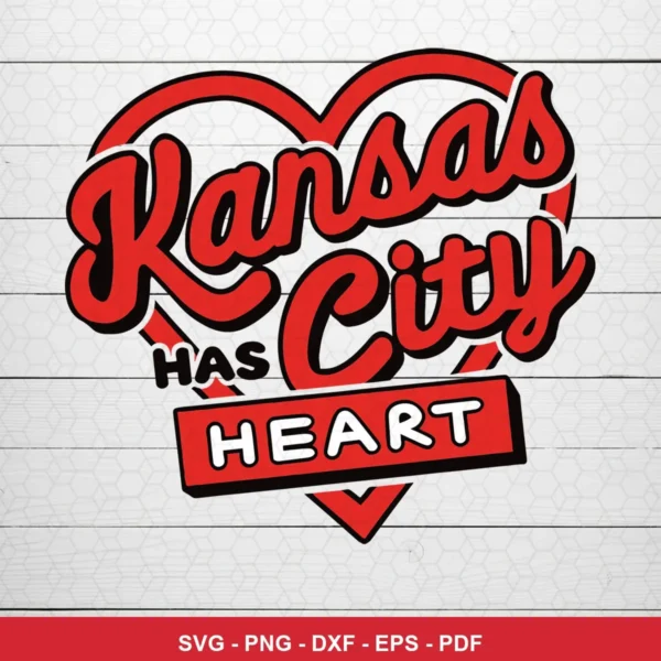 modern, clean typography with a simple heart graphic Chiefs SVG expressing positive, heartfelt for Cricut and Silhouette