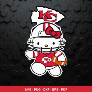 cartoon, clean vector style with bold outlines Chiefs SVG expressing team pride and fandom for Cricut and Silhouette