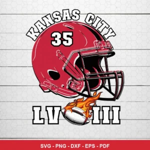 modern cartoon style with bold outlines and vibrant colors Chiefs helmet SVG for Cricut and Silhouette