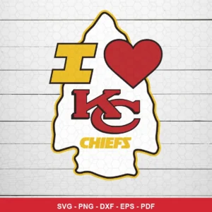 modern, minimalist, and clean vector art Chiefs logo SVG expressing team pride and love for Cricut and Silhouette
