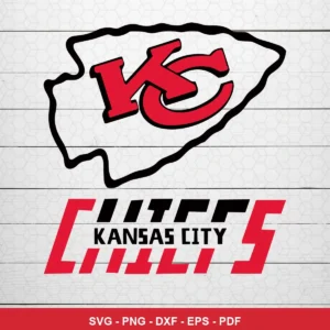 modern minimalist with bold typography and clean lines Chiefs logo SVG expressing team pride for Cricut and Silhouette