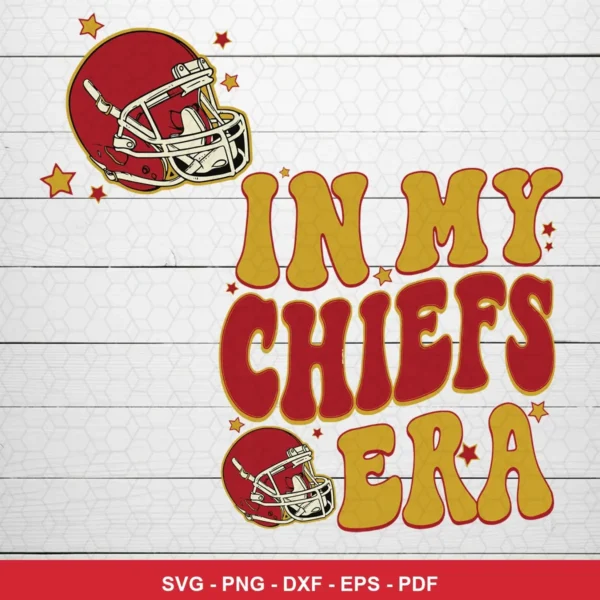 cartoonish, vintage-inspired typography with bold outlines and star accents Chiefs SVG for Cricut and Silhouette