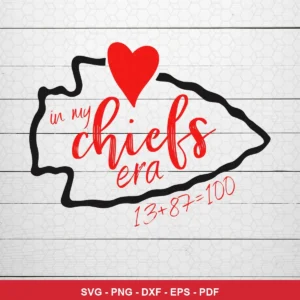 minimalist, modern script with simple graphic outline Chiefs player SVG featuring arrowhead outline for Cricut and Silhouette