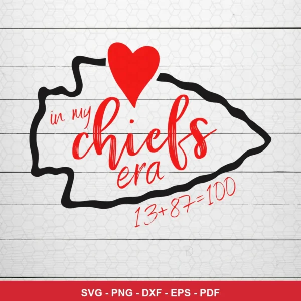 minimalist, modern script with simple graphic outline Chiefs player SVG featuring arrowhead outline for Cricut and Silhouette