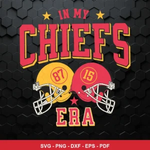 modern, clean, sports-themed typography with simple helmet illustrations Chiefs helmet SVG for Cricut and Silhouette