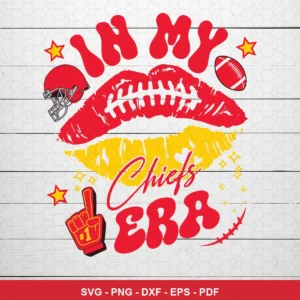 modern cartoon with bold graphic elements Chiefs SVG expressing team pride and celebration for Cricut and Silhouette