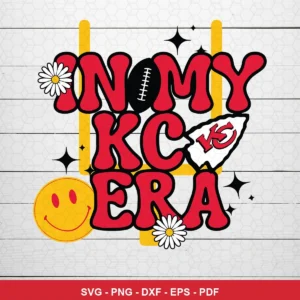 modern cartoon with playful typography and football-themed elements Chiefs SVG for Cricut and Silhouette