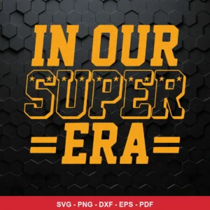 modern, bold typography with a textured hexagonal background Chiefs SVG expressing pride/celebration for cutting machines