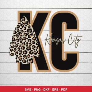 modern minimalistic with a trendy animal print overlay Chiefs SVG expressing team pride and style for Cricut and Silhouette