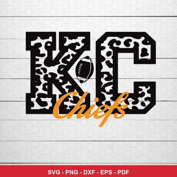 modern, minimalistic typography with a subtle pattern Chiefs SVG expressing team pride for Cricut and Silhouette
