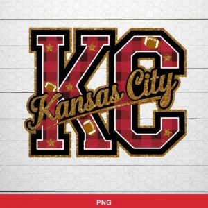modern with a vintage plaid pattern and glitter effect Chiefs SVG expressing team pride for Cricut and Silhouette