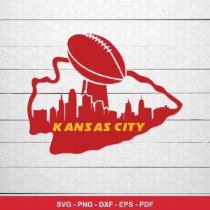 modern minimalist silhouette with sports theme Chiefs SVG expressing team pride for Cricut and Silhouette