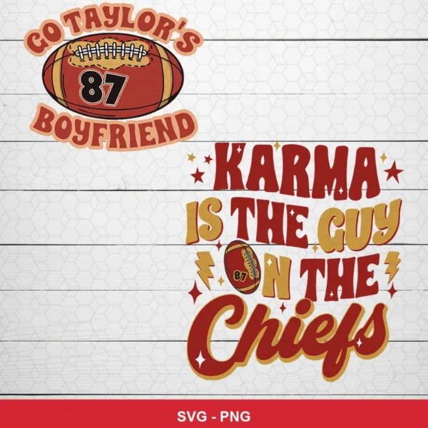 modern cartoon style with bold typography and playful football-themed graphics Chiefs player SVG for Cricut and Silhouette