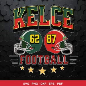modern sports graphic with bold typography and helmet illustrations Chiefs player SVG for Cricut and Silhouette