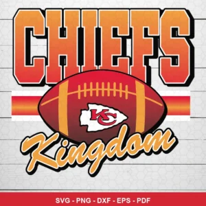 modern sports graphic with bold typography and a clean, sharp football illustration Chiefs logo SVG for Cricut and Silhouette
