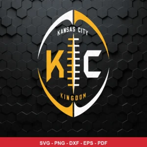 modern, minimalist, geometric Chiefs logo SVG expressing team pride featuring football shape for Cricut and Silhouette