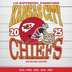modern sports championship graphic with bold typography and team helmet illustration Chiefs player SVG for cutting machines