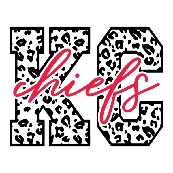 modern with a bold and playful twist, incorporating animal print for a unique flair Chiefs classic SVG design showing excitement and pride for Cricut and Silhouette cutting machines