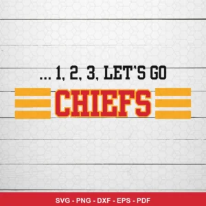 minimalist, text-based with bold typography Chiefs SVG expressing team spirit and encouragement for Cricut and Silhouette
