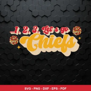 modern cartoon cheerleading style with playful typography Chiefs SVG for Cricut and Silhouette