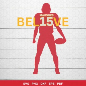 modern minimalist silhouette with bold typography Chiefs player SVG for Cricut and Silhouette