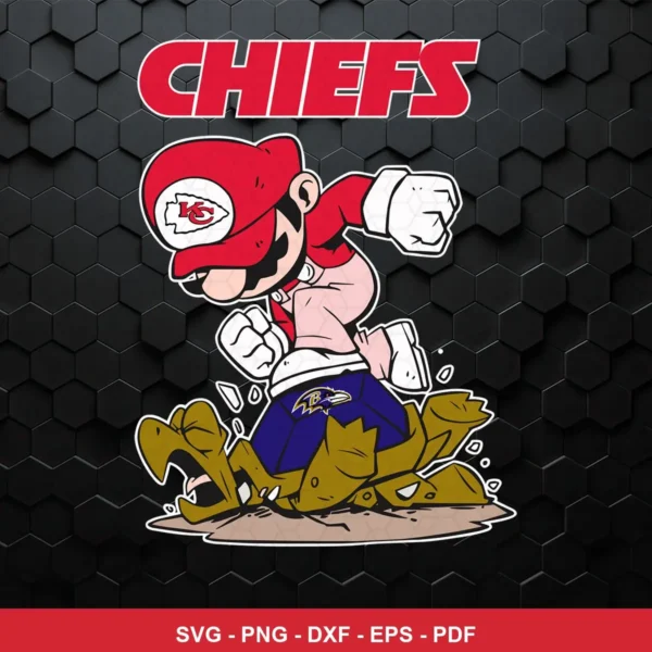cartoon, bold, modern with a comic action style Chiefs SVG expressing mockery and dominance for Cricut and Silhouette