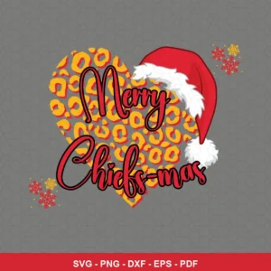 modern cartoon with festive holiday theme Chiefs SVG expressing festive cheer and team pride for Cricut and Silhouette