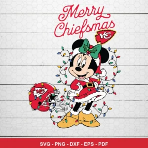 cartoon, festive holiday theme with classic Disney character style Chiefs SVG for Cricut and Silhouette