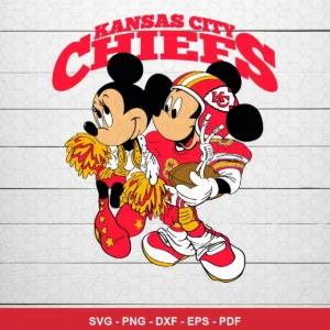 cartoon, playful, modern with classic Disney character styling Chiefs SVG for Cricut and Silhouette