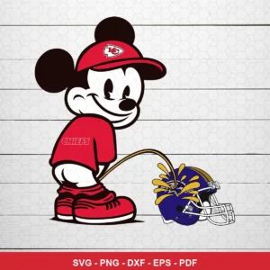cartoon, bold, modern with clear team branding Chiefs helmet SVG expressing mockery and dominance for Cricut and Silhouette