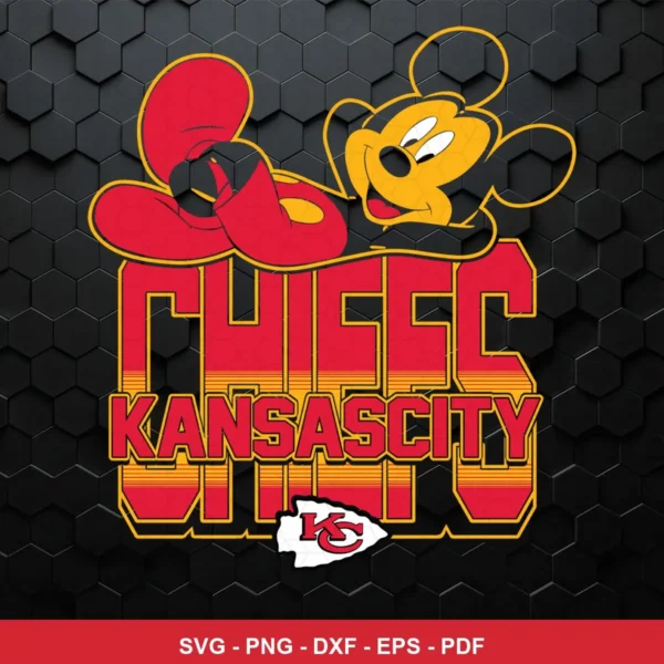 modern cartoon style with bold typography and clean lines Chiefs logo SVG for Cricut and Silhouette