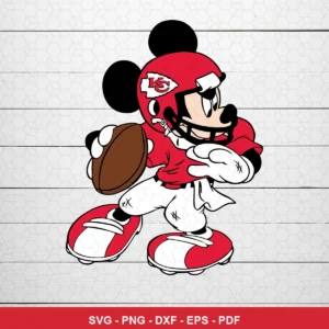 cartoon, modern, playful sports illustration Chiefs SVG expressing team pride and enthusiasm for Cricut and Silhouette
