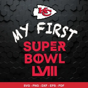 modern, minimalistic text-based design with team logo Chiefs SVG expressing celebration/pride for Cricut and Silhouette