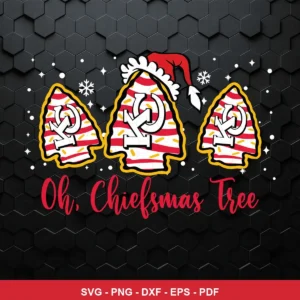 modern cartoon style with festive holiday elements Chiefs SVG for Cricut and Silhouette