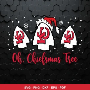 modern cartoon with holiday theme Chiefs SVG expressing festive/celebratory for Cricut and Silhouette