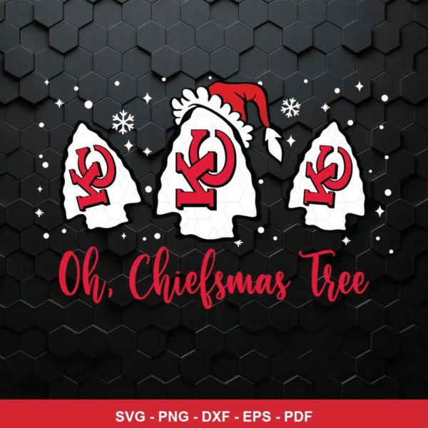 modern cartoon with holiday theme Chiefs SVG expressing festive/celebratory for Cricut and Silhouette