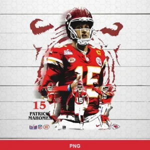 modern digital art with a stylized, semi-realistic cartoon effect Chiefs player SVG for Cricut and Silhouette