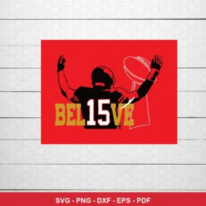 modern minimalist silhouette with bold typography Chiefs player SVG for Cricut and Silhouette